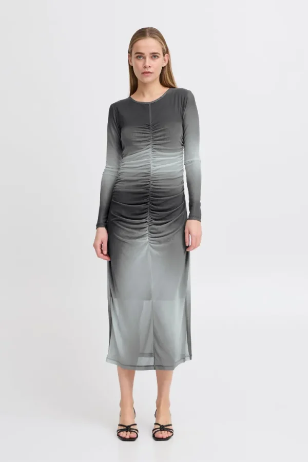 Ichi Dresses<Penelope Midi Dress (Black Fading)