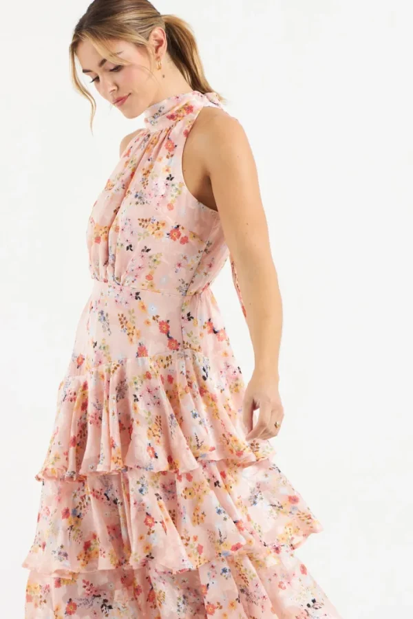 Zibi Occasionwear<Pia Tiered Dress (Pink Floral)
