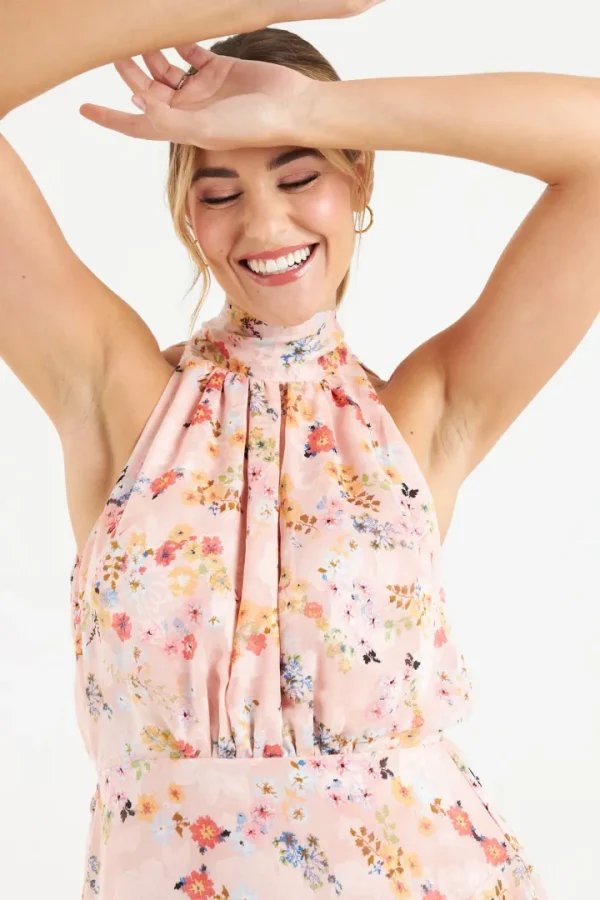 Zibi Occasionwear<Pia Tiered Dress (Pink Floral)