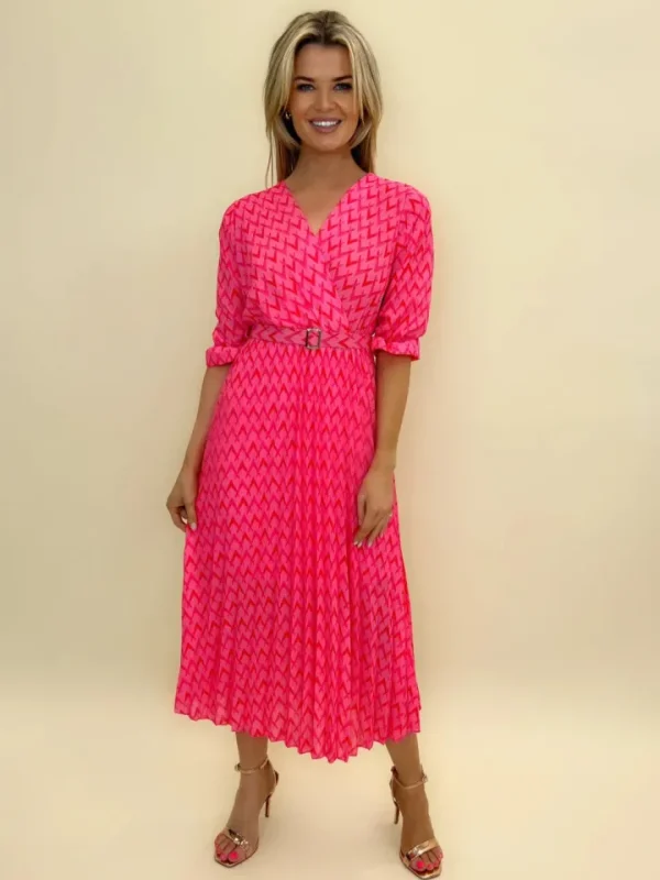 Kate & Pippa Occasionwear<POSITANO MIDI DRESS (PINK)