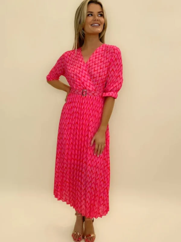 Kate & Pippa Occasionwear<POSITANO MIDI DRESS (PINK)