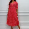 Kate & Pippa Occasionwear<Positano Midi Dress (Red)