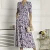 Jolie Moi Occasionwear<QUINNA WRAP FRONT MAXI DRESS (NAVY FLORAL)