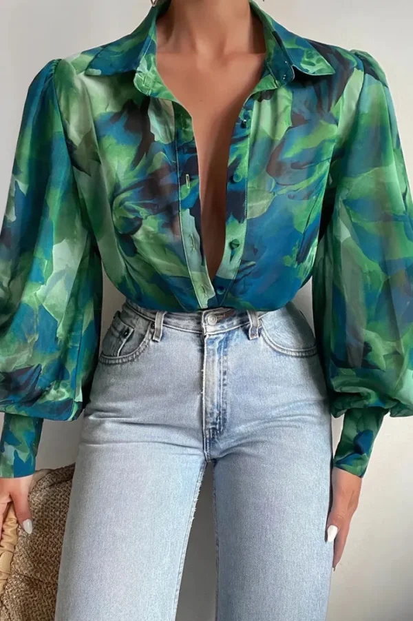 Starla Shirts & Blouses<Rachel Shirt (Green Leaf)