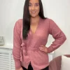 Ichi Jumpers & Cardigans<Randa Wrap Cardigan (Heather Rose)