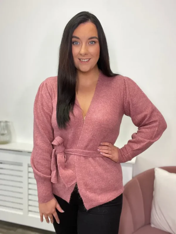 Ichi Jumpers & Cardigans<Randa Wrap Cardigan (Heather Rose)