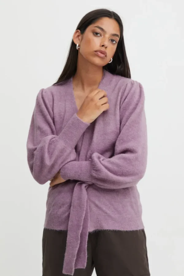 Ichi Jumpers & Cardigans<Randa Wrap Cardigan (Smokey Grape)