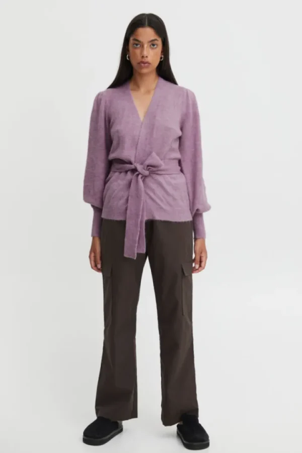 Ichi Jumpers & Cardigans<Randa Wrap Cardigan (Smokey Grape)