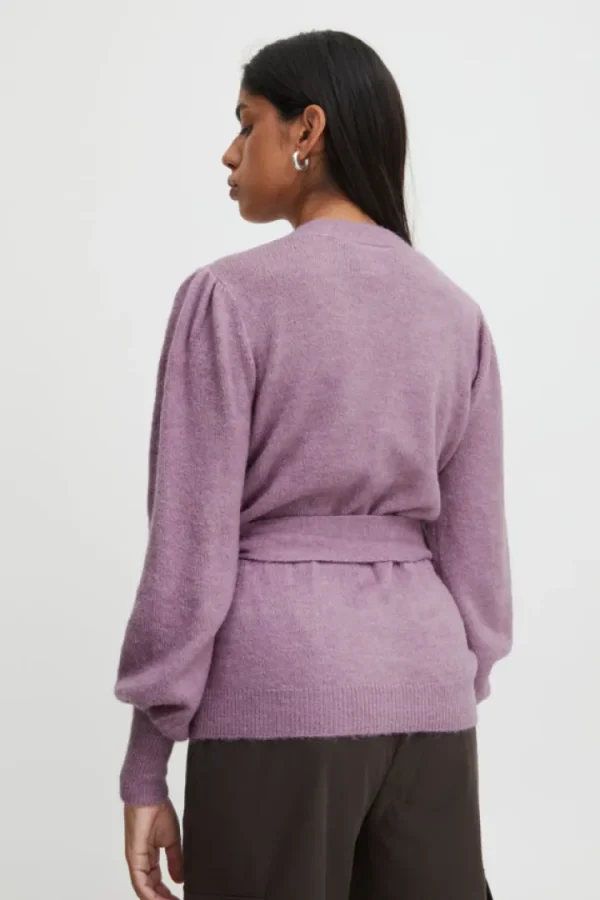Ichi Jumpers & Cardigans<Randa Wrap Cardigan (Smokey Grape)