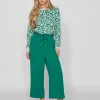 Vila Pants<RASHA WIDE LEG 7/8 CULOTTE (GREEN)