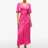Vila Occasionwear | Dresses<Ravenna V-Neck Ankle Dress (Raspberry Rose)
