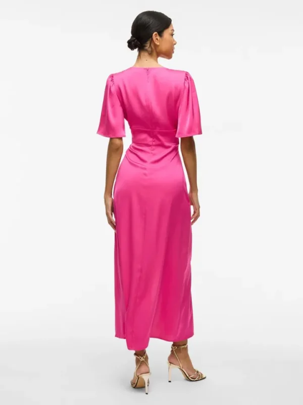 Vila Occasionwear | Dresses<Ravenna V-Neck Ankle Dress (Raspberry Rose)