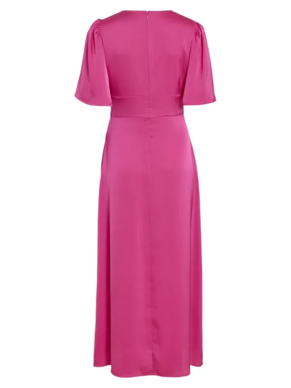 Vila Occasionwear | Dresses<Ravenna V-Neck Ankle Dress (Raspberry Rose)