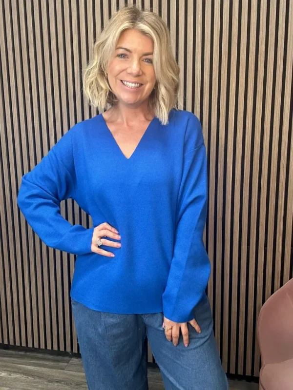 Object Jumpers & Cardigans<Rayna V-Neck Jumper (Lapis )