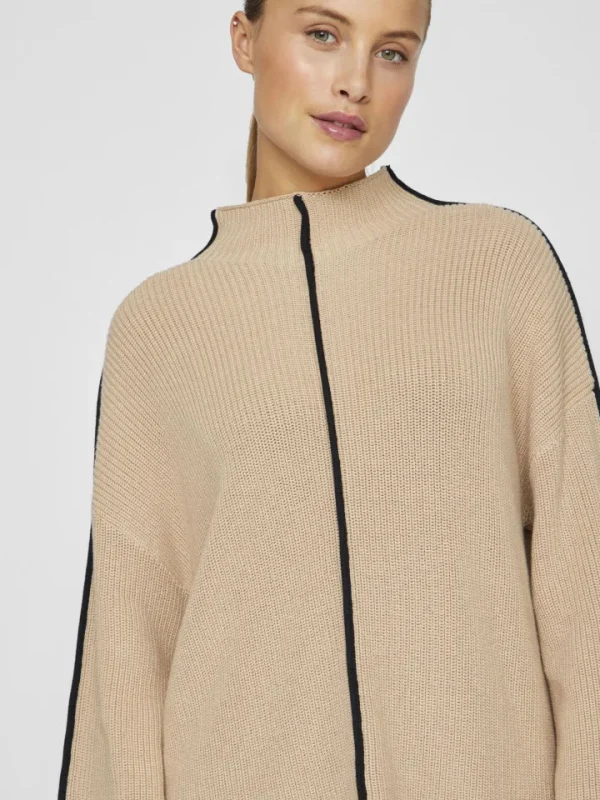 Vila Jumpers & Cardigans<Reanne Funnel Neck Jumper (Savannah /Black)