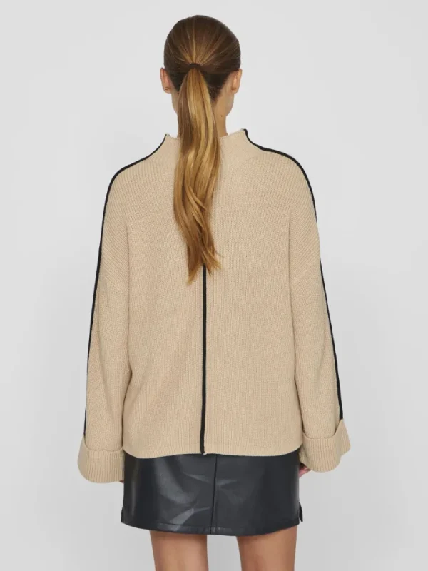 Vila Jumpers & Cardigans<Reanne Funnel Neck Jumper (Savannah /Black)