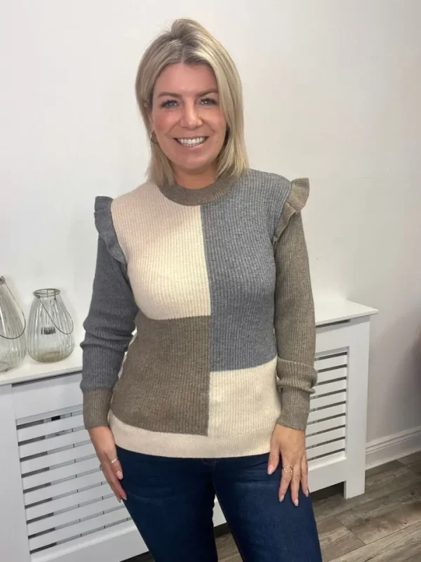 Object Jumpers & Cardigans<Reia Ruffle Jumper (Sandshell)