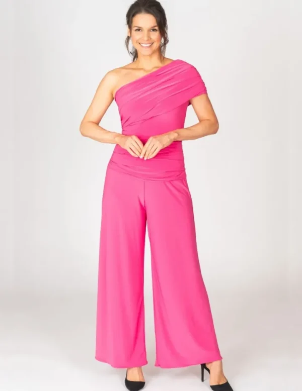 Atom Jumpsuits | Occasionwear<RHODIUM ONE SHOULDER JUMPSUIT (HOT PINK)