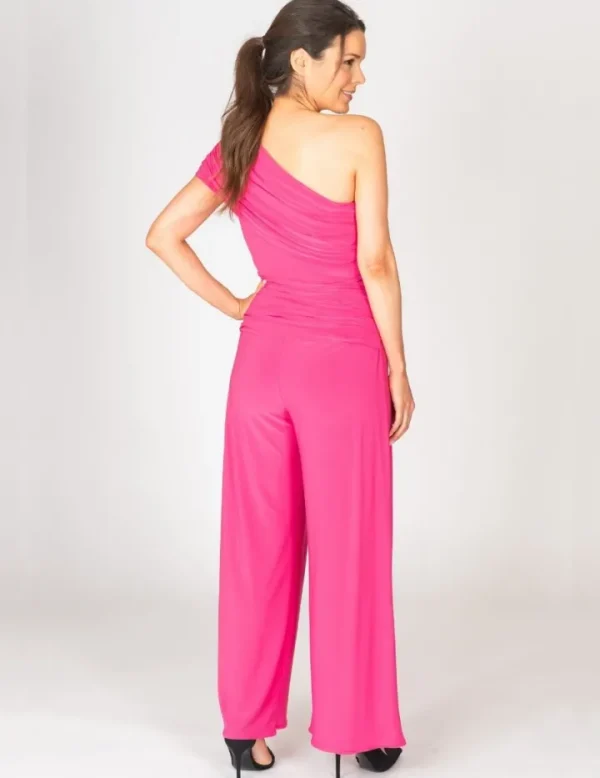 Atom Jumpsuits | Occasionwear<RHODIUM ONE SHOULDER JUMPSUIT (HOT PINK)