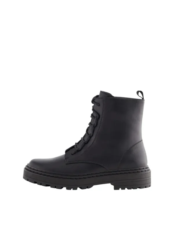Pieces Boots<RIKKE LACE UP BOOT (Black)