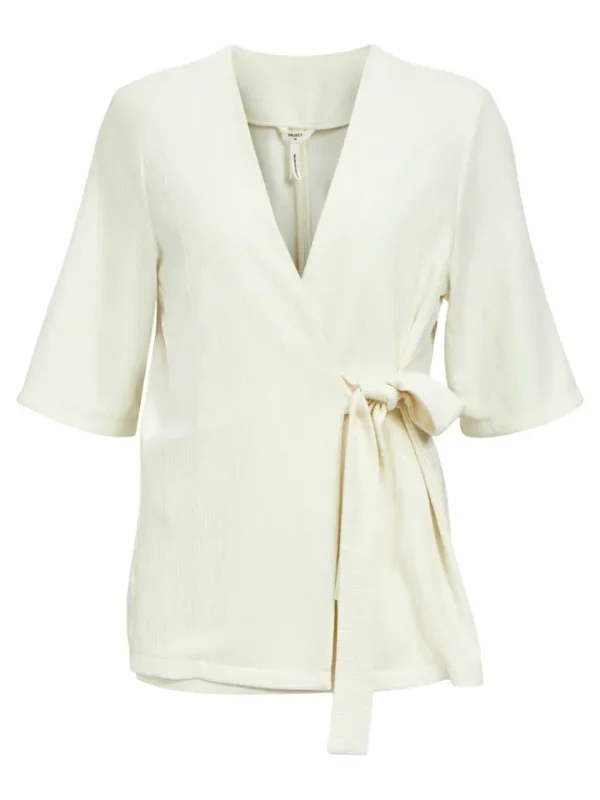 Object Blazers<Rilla Half Sleeve Wrap Blazer (Cloud Dancer)