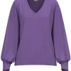 Ichi Jumpers & Cardigans<Ronnie Knitted V-Neck Jumper (Chive Blossom)
