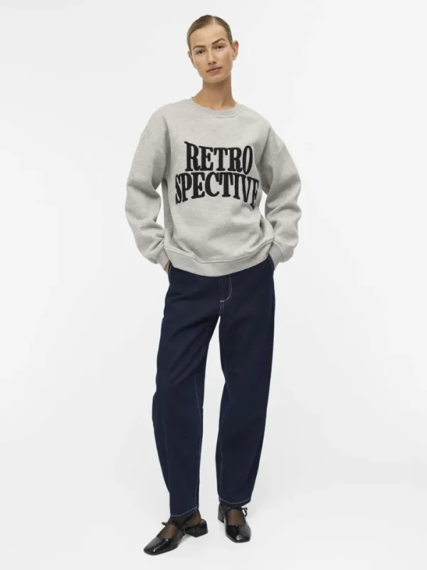 Object Jumpers & Cardigans<Rora Sweatshirt (Mela/Black Embroidered)