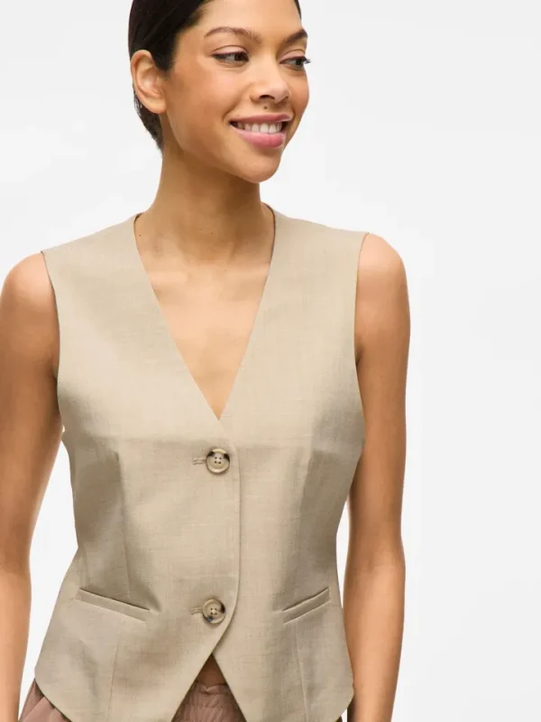Vila Co-Ords | Camis & Vests<Rossa Waistcoat (Super Light/Natural Melange)