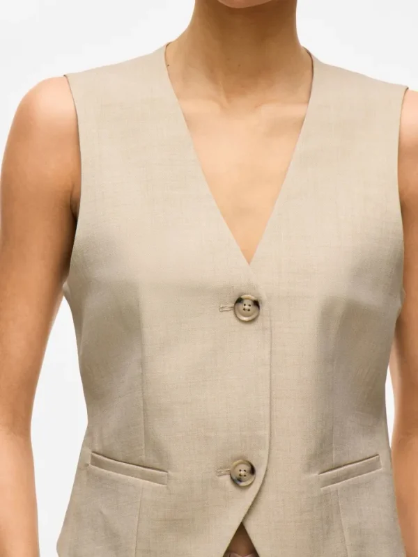 Vila Co-Ords | Camis & Vests<Rossa Waistcoat (Super Light/Natural Melange)