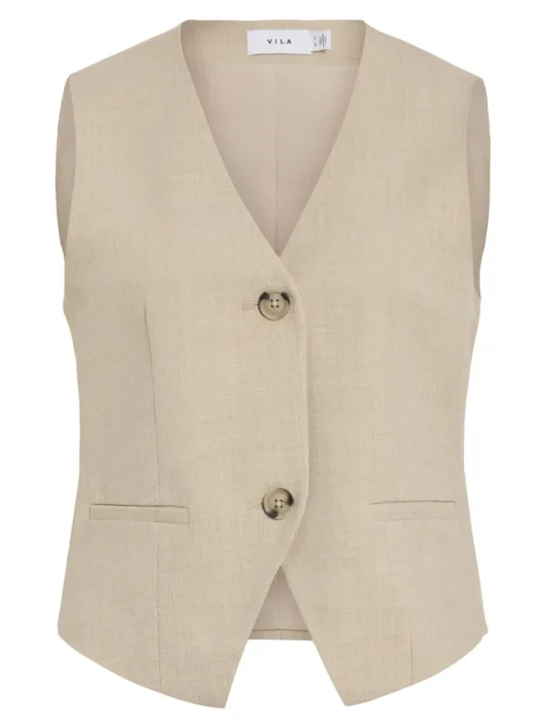 Vila Co-Ords | Camis & Vests<Rossa Waistcoat (Super Light/Natural Melange)