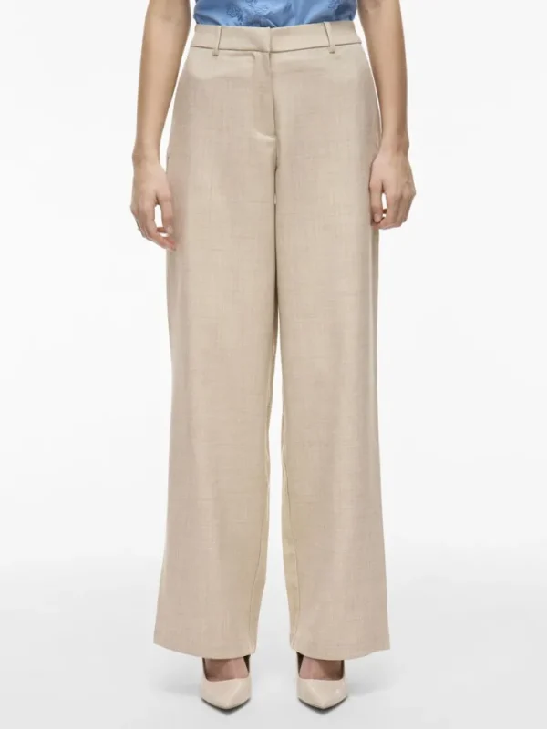 Vila Pants | Co-Ords<Rossa Wide Leg Pants (Super Light/Natural Melange)