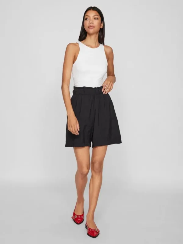 Vila Shorts & Playsuits<Rumme High Waisted Shorts (Black)