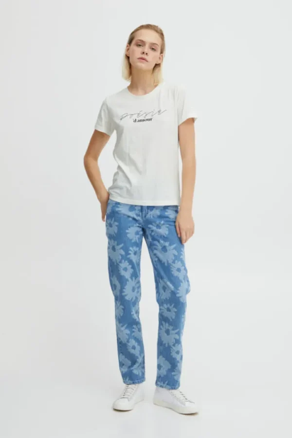 Ichi T-Shirts<Runela Slogan T-Shirt (Cloud Dancer)
