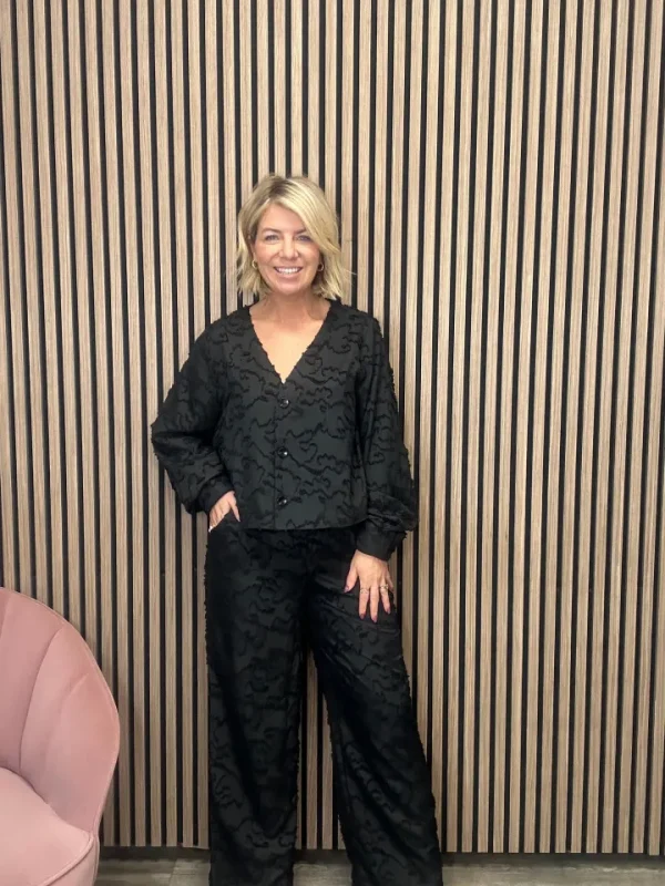 Vila Pants | Co-Ords<Saba Textured Wide Leg Pants