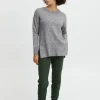 Ichi Jumpers & Cardigans<SAM JUMPER (GREY MELANGE)