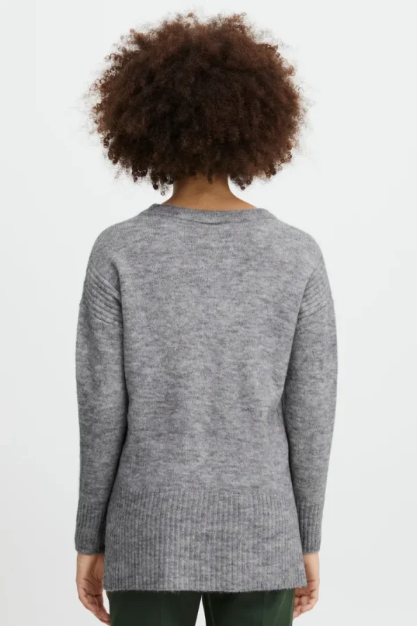 Ichi Jumpers & Cardigans<SAM JUMPER (GREY MELANGE)