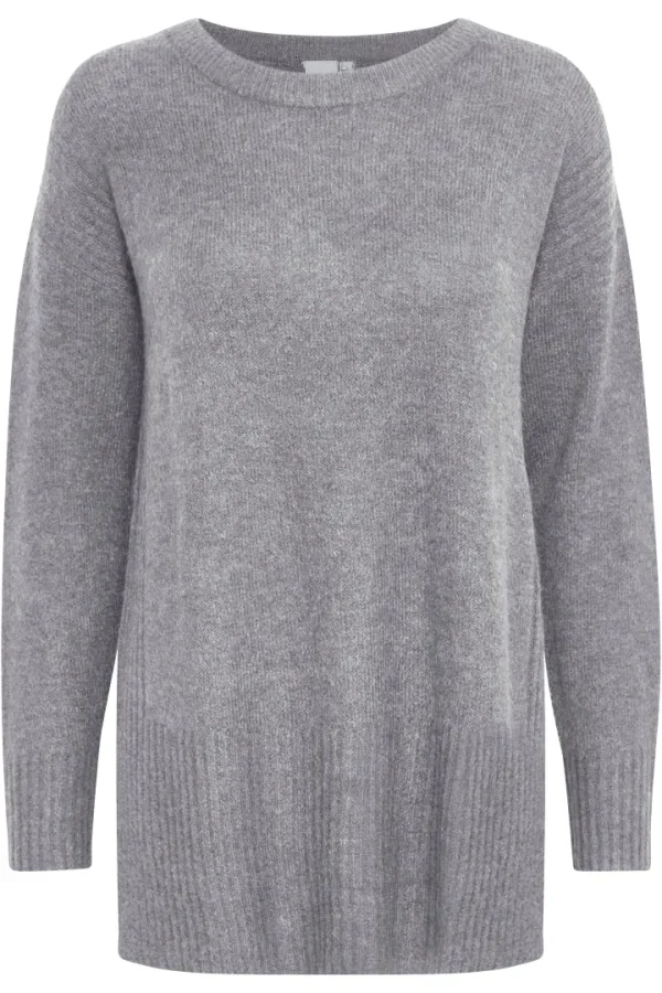 Ichi Jumpers & Cardigans<SAM JUMPER (GREY MELANGE)