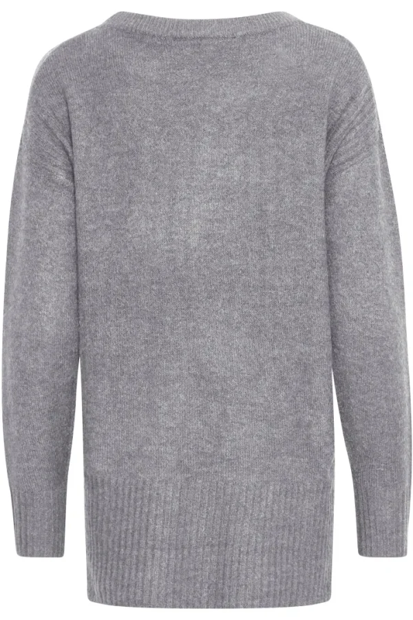 Ichi Jumpers & Cardigans<SAM JUMPER (GREY MELANGE)