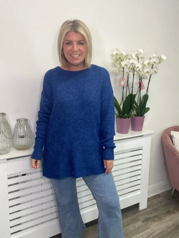 Ichi Jumpers & Cardigans<SAM JUMPER (TRUE BLUE)
