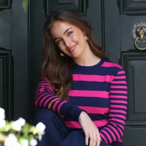 Rant & Rave Jumpers & Cardigans<SAMANTHA JUMPER (NAVY/PINK)