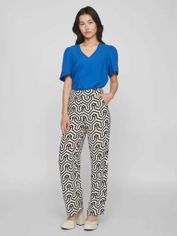 Vila Pants<SANDRA HIGHWAISTED PANTS (BLACK/SANA)