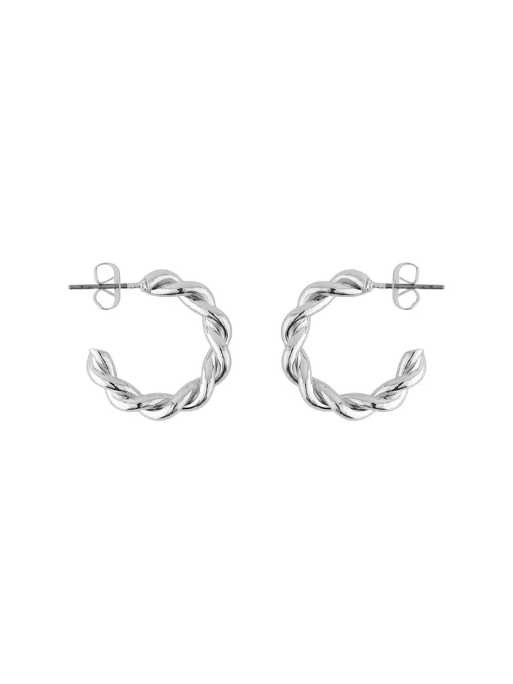 sandra_hoop_earring_silve_0.webp Pieces Jewellery<Sandra Hoop Earring (Silver)