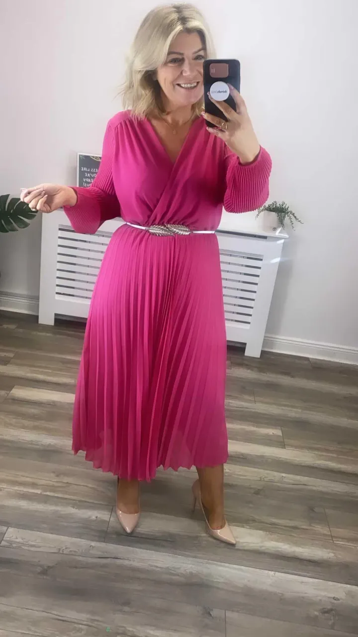saoirse_midi_dress_pink_2.webp Wsl 3 Occasionwear<Saoirse Midi Dress (Pink)