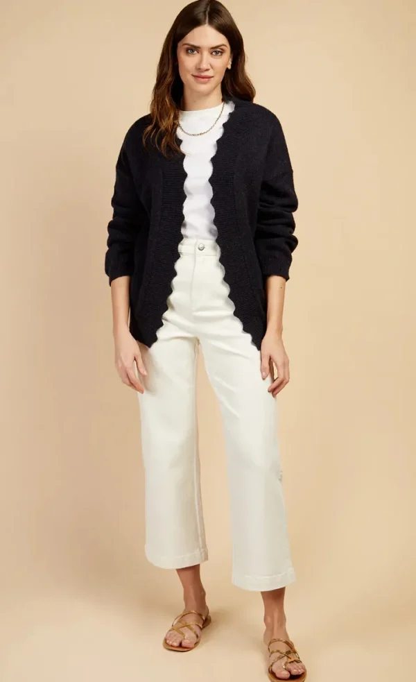Little Mistress Jeans<Sarah Cropped Wide Leg Denim Jeans (White)