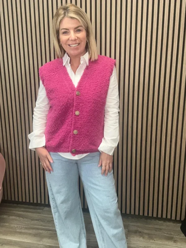 Wsl 3 Jumpers & Cardigans<Sarah Knitted Gilet (Blush)