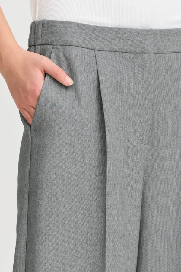 Ichi Pants | Co-Ords<Sarla Wide Leg Trousers ( Melange)