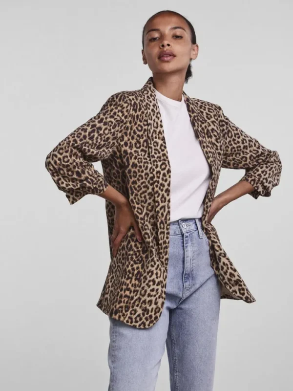 Pieces Coats | Blazers<Sella Blazer (Leopard Print)