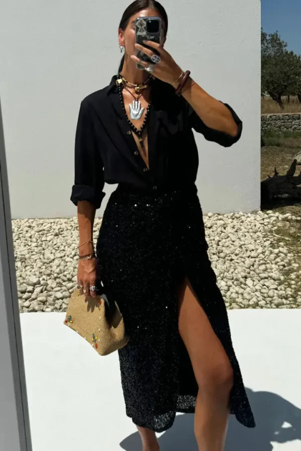 Never Fully Dressed Occasionwear | Skirts<Sequin Maxi Wrap Jaspre Skirt