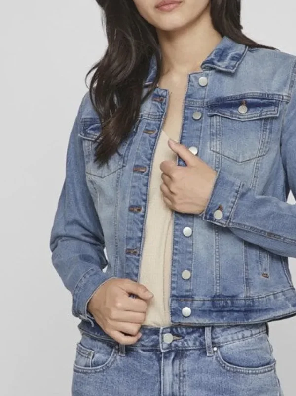 Vila Jackets | Coats<Shauna Denim Jacket (Light Blue)