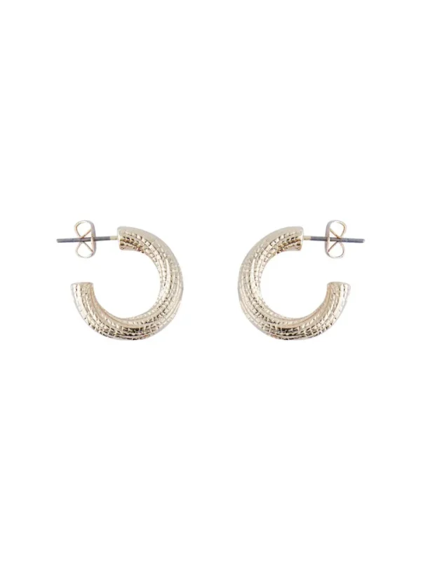 Pieces Jewellery<Sia Hoop Earring (Gold)